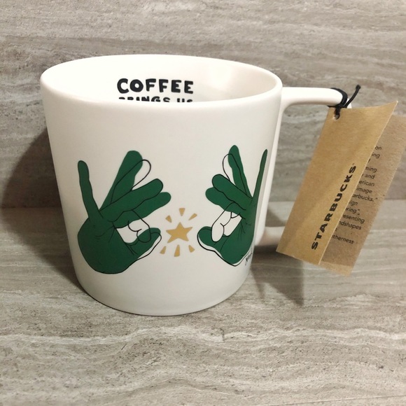 Starbucks ASL Sign Language Coffee Brings Us Together Jena Floyd Deaf 12oz Mug - Picture 2 of 4